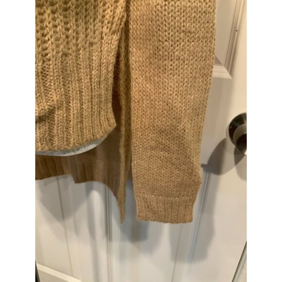 Project Naadam Camel Open Knit Turtleneck Sweater/Short Poncho, Size XS, NWT! - Picture 4 of 10